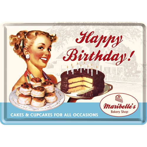 Happy Birthday Cake (Póstkort úr málmi)