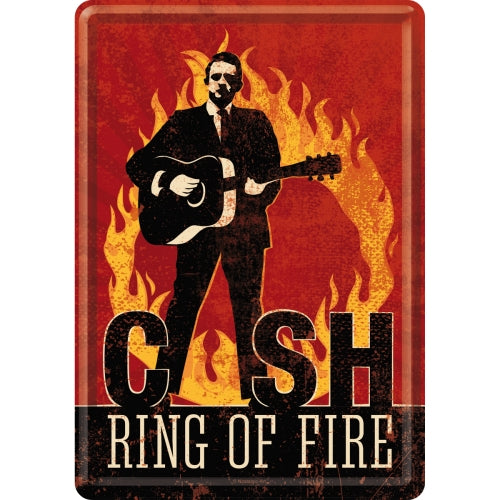 Johnny Cash - Ring Of Fire (Póstkort úr málmi)