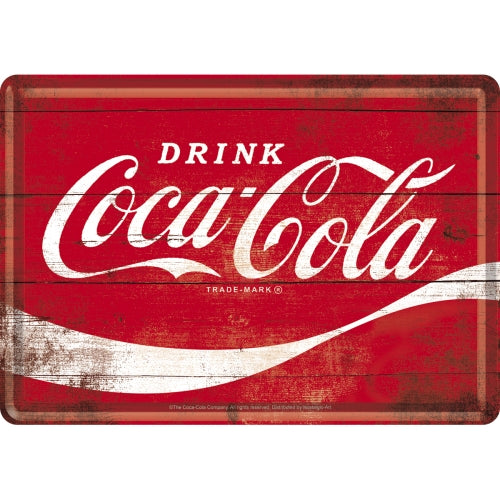 Coca Cola - Logo Red Wave (Póstkort úr málmi)