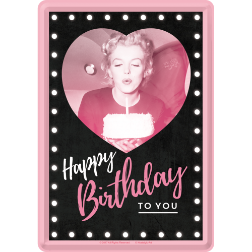 Marilyn - Happy Birthday (Póstkort úr málmi)