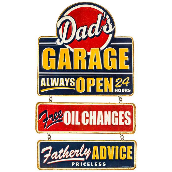 DAD´s Garage hangandi - málmskilti
