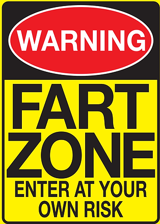 Warning Fart Zone - málmskilti