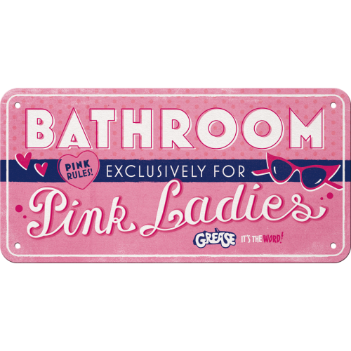 Grease Pink Ladies Bathroom - Hangandi Skilti