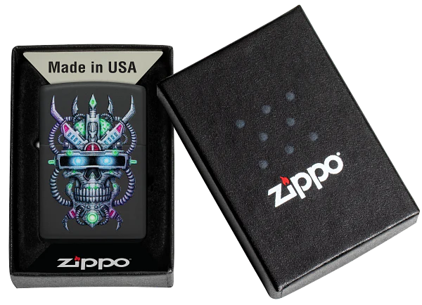 Zippo Cyber Skull Black Matte - Kveikjari