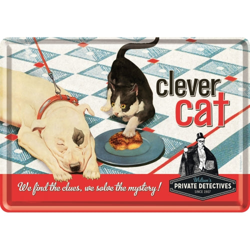Clever Cat (Póstkort úr málmi)