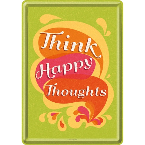 Think Happy Thoughts (Póstkort úr málmi)