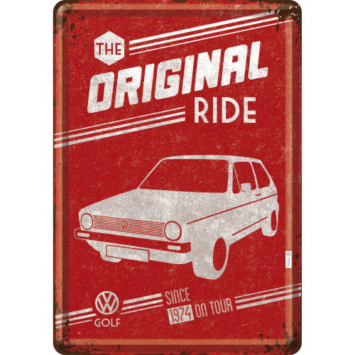 VW Golf - The Original Ride (Póstkort úr málmi)