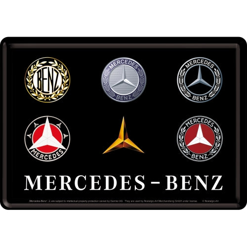 Mercedes Benz -Logo Evolution (Póstkort úr málmi)