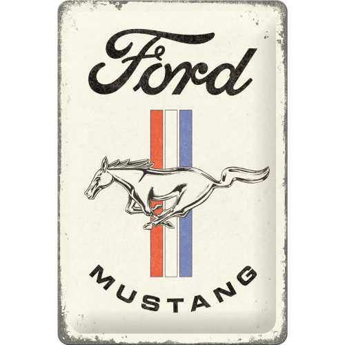 Ford Mustang - Horse & Stripes Logo  - Skilti