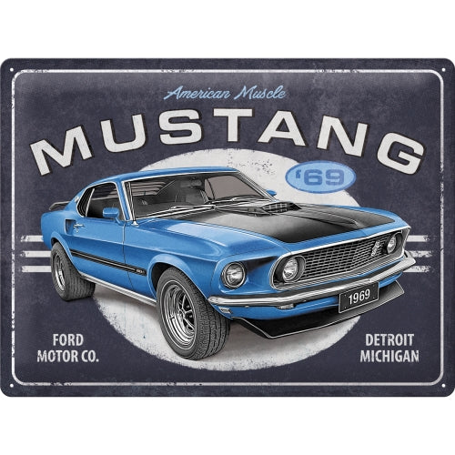 Ford Mustang - 1969 Mach 1 Blue - Special Edition - skilti