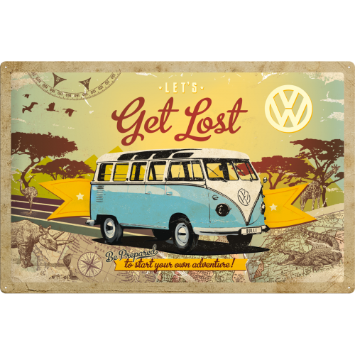VW Bulli - Let´s Get Lost - Stórt Skilti