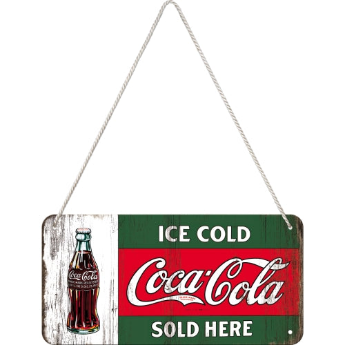 Coca Cola - Ice Cold Sold Here - Hangandi Skilti