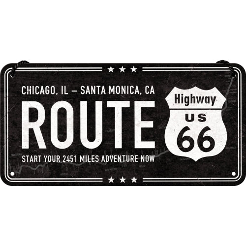 Highway 66 Black - Hangandi Skilti