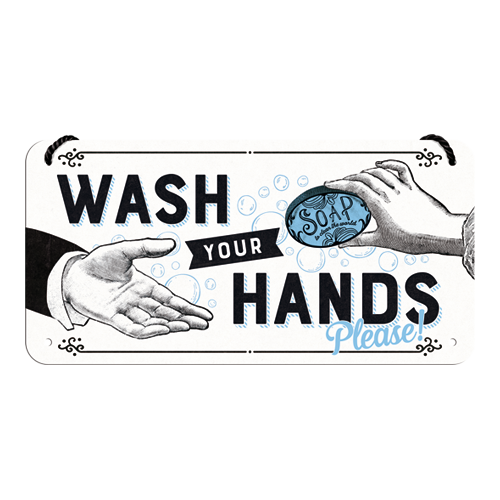 Wash Your Hands - Hangandi Skilti
