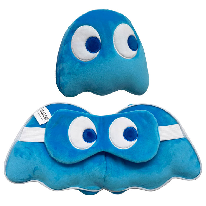 Relaxeazzz Pac-Man Blue Ghost - ferða púði og augngríma