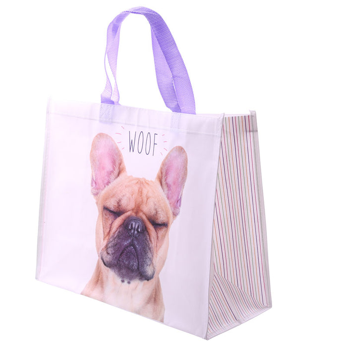 French Bulldog WOOF - opinn fjölnota poki