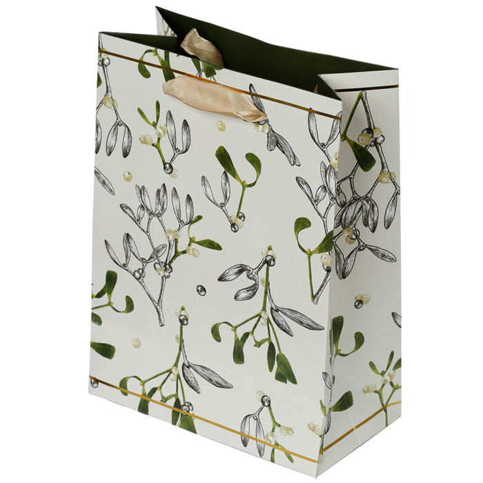 Christmas Botanical Mistletoe gjafapoki - Medium