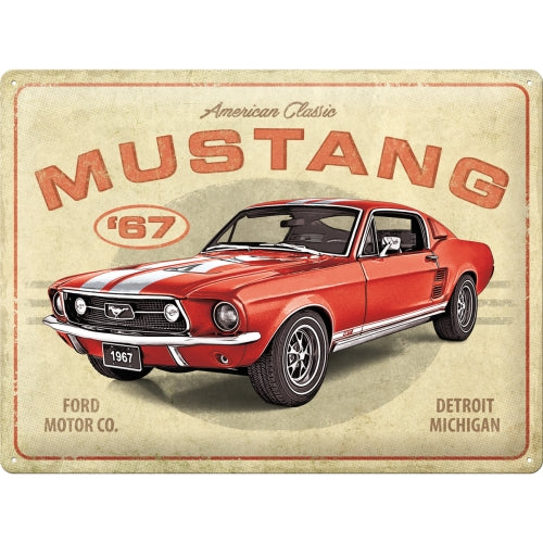 Ford Mustang GT 1967 RED - skilti